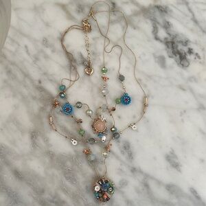 Betsey Johnson Multi-Layer Charm Necklace